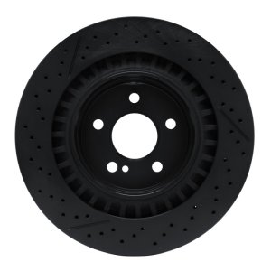 Mercedes-Benz CLK63 AMG Brake Rotor (1) - Rear - R1 Concepts - Drilled & Slotted - Black - `05-`11 Mercedes-Benz CLK63 AMG Brake Rotor (1) - Rear - R1 Concepts - Drilled & Slotted - Black - `05-`11